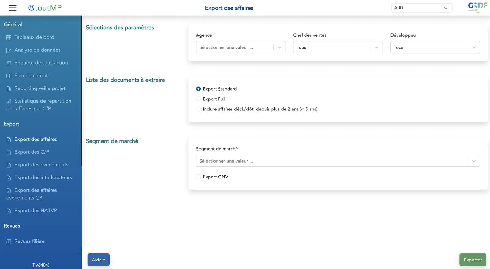 Interface de @toutMP