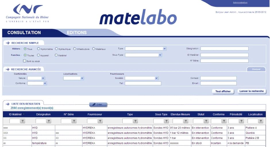 Interface de Matelabo