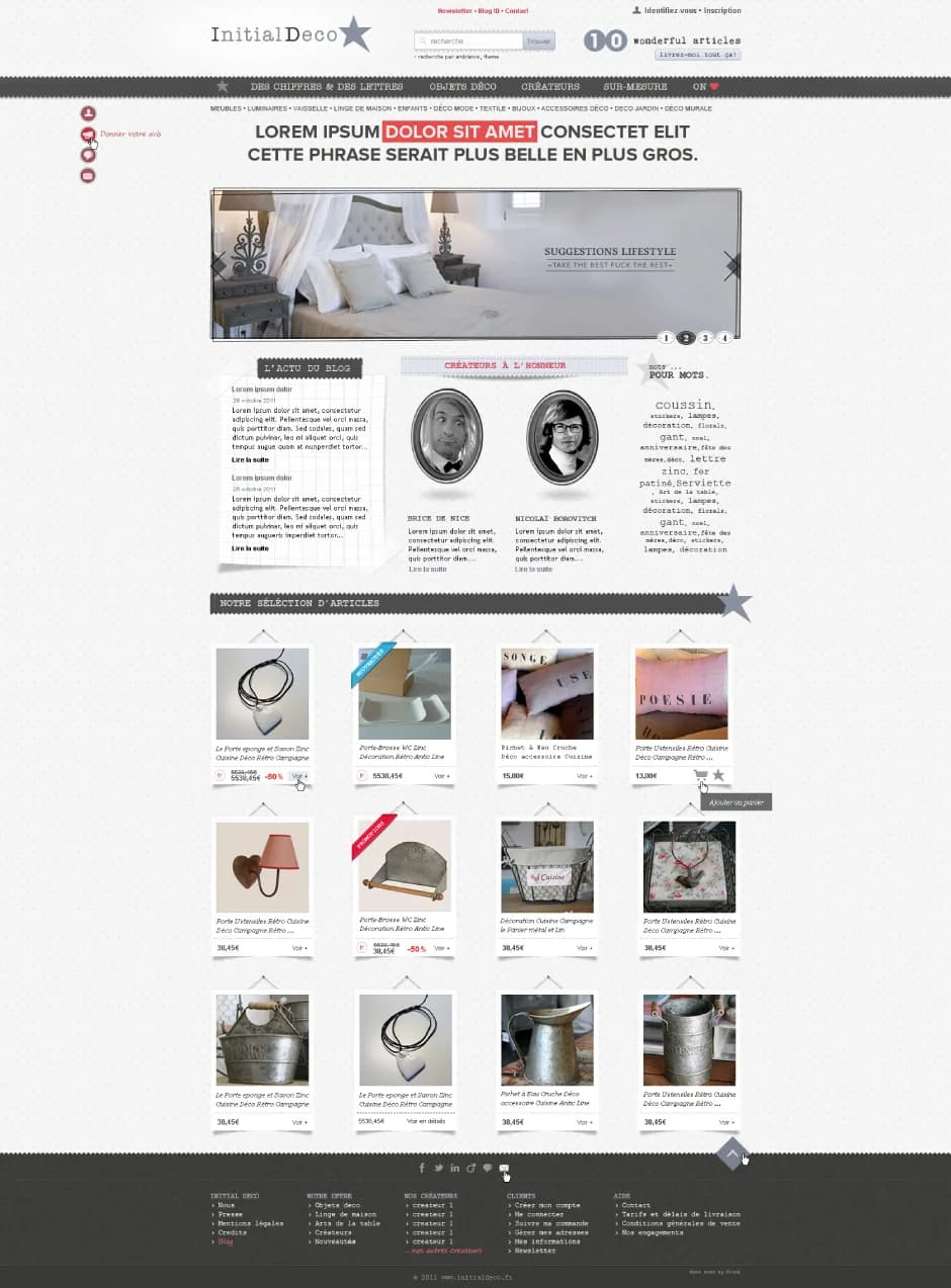 Interface de Initial Déco