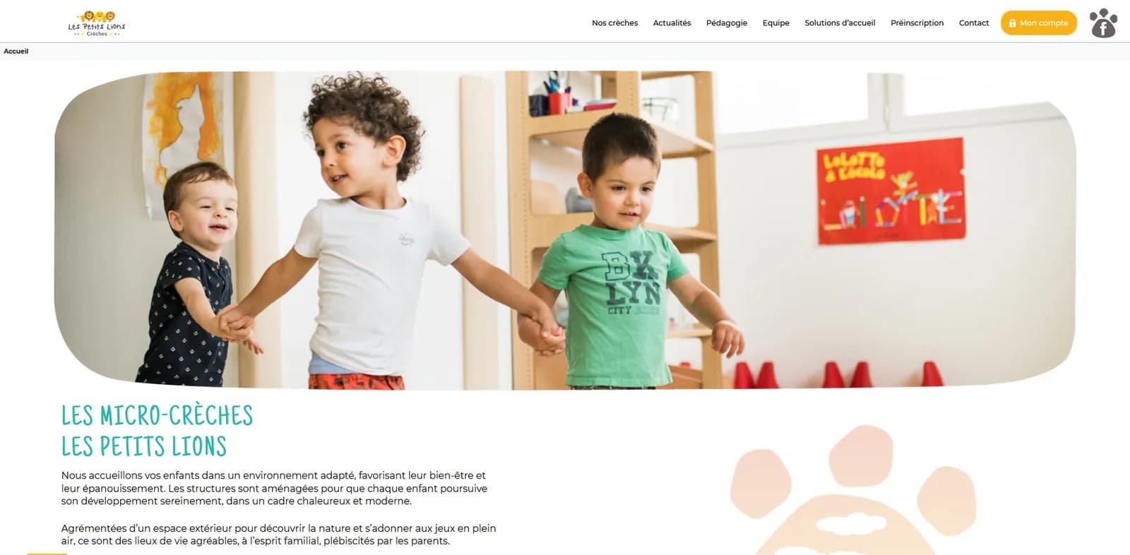 Interface de Les Petits Lions