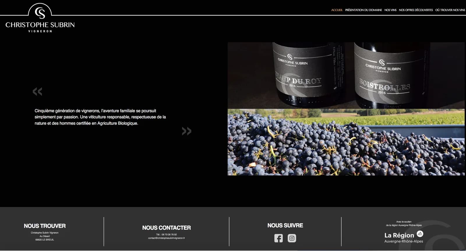 Interface de Subrin vignoble